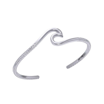 Peter Stone Jewelry Sterling Silver Plankton Wave Cuff Bracelet - Divesilver Collection TBA305 - Jewelry